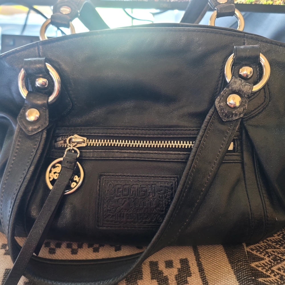 Vintage Coach Poppy Black Leather Handbag